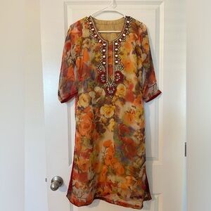 Red Floral Salwar Kameez set (NEW)